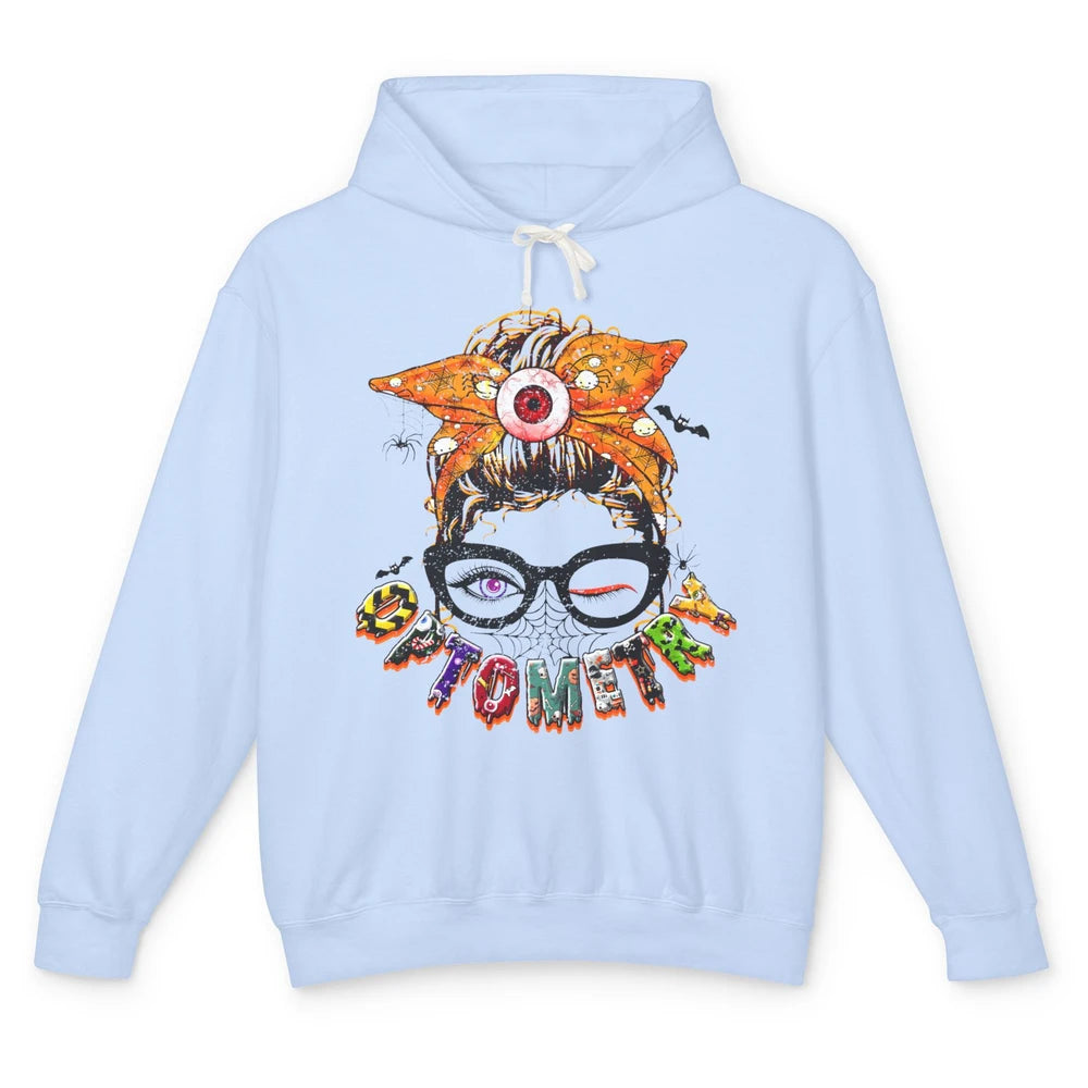 Optometry Messy Bun Glasses Halloween Optometrist Optician Unisex Lightweight Hoodie