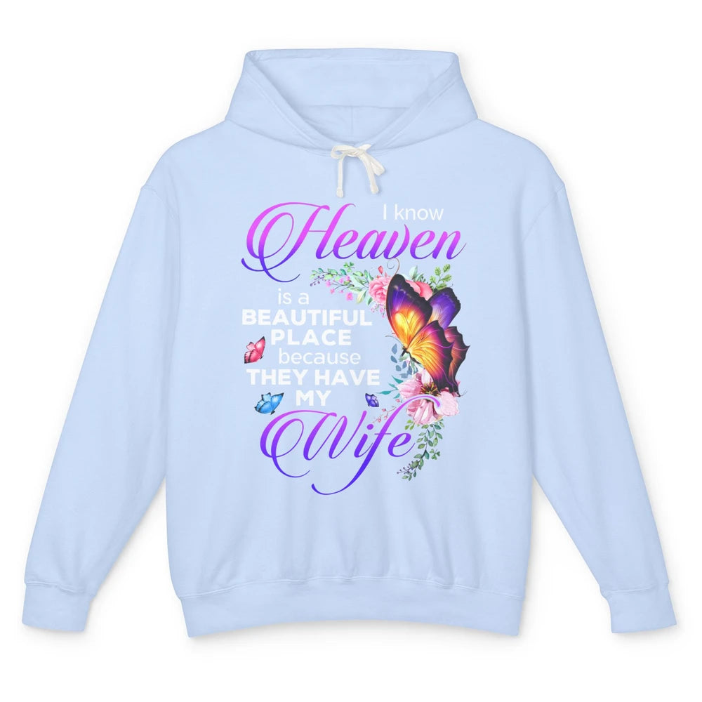 Butterfly Heaven Beautiful They Have My Wife Guardian Angel Unisex Lightweight Hoodie