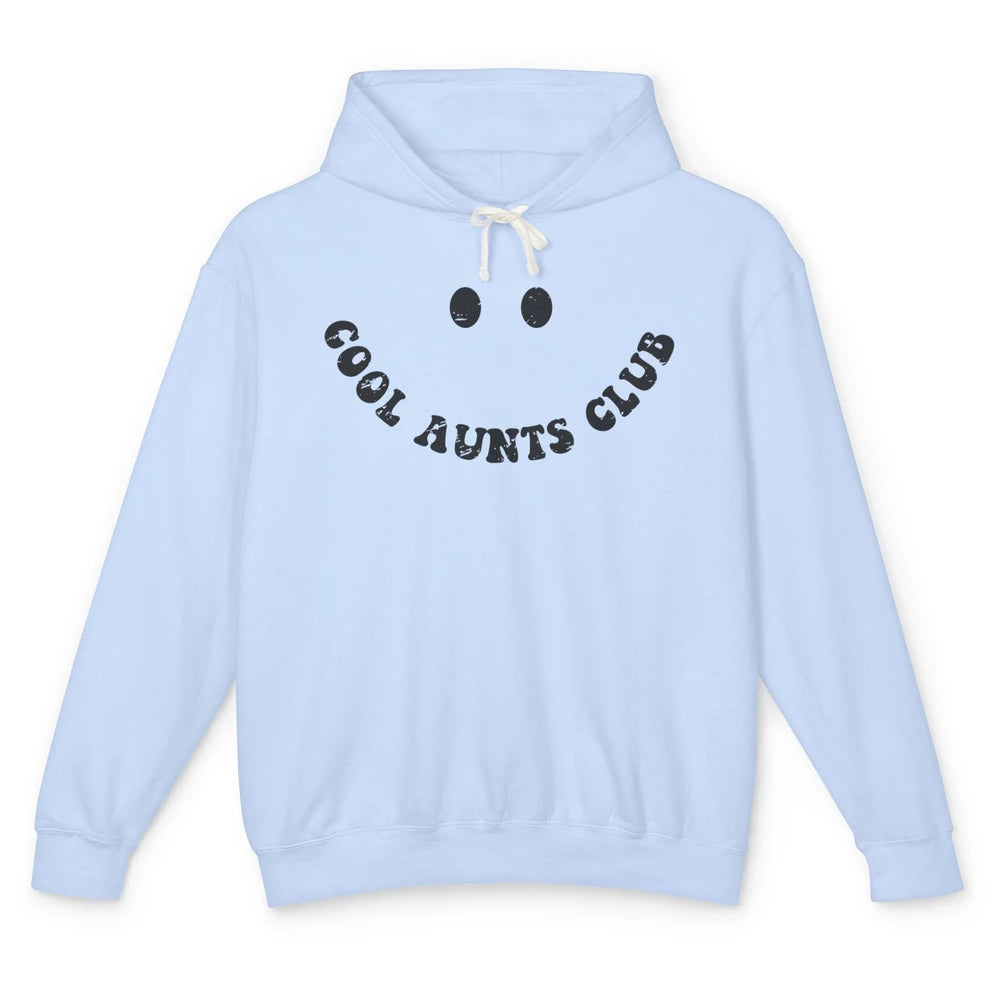 Retro Cool Aunts Club Funny Smiling Face Auntie Sister Unisex Lightweight Hoodie