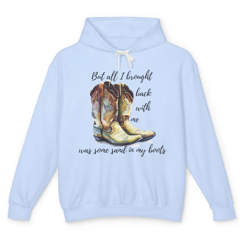 Retro Leopard Sand In My Boot Western Country Cowgirl Cowboy Unisex Lightweight Hoodie