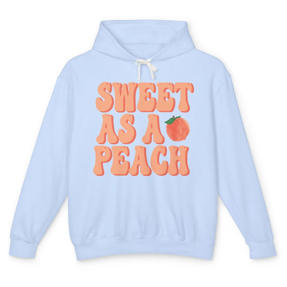 Sweet As A Peach Retro 70s Peachy Summer Fruit Peach Lovers Unisex Lightweight Hoodie