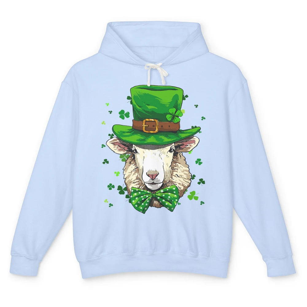 Leprechaun Sheep Lamb Irish Hat Shamrock St Patricks Day Unisex Lightweight Hoodie