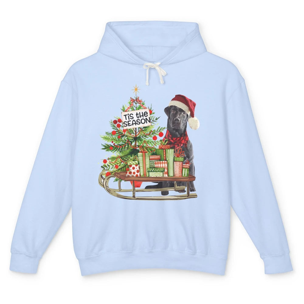 Black Labrador Christmas Tree Tis The Season Black Lab Mom Unisex Lightweight Hoodie