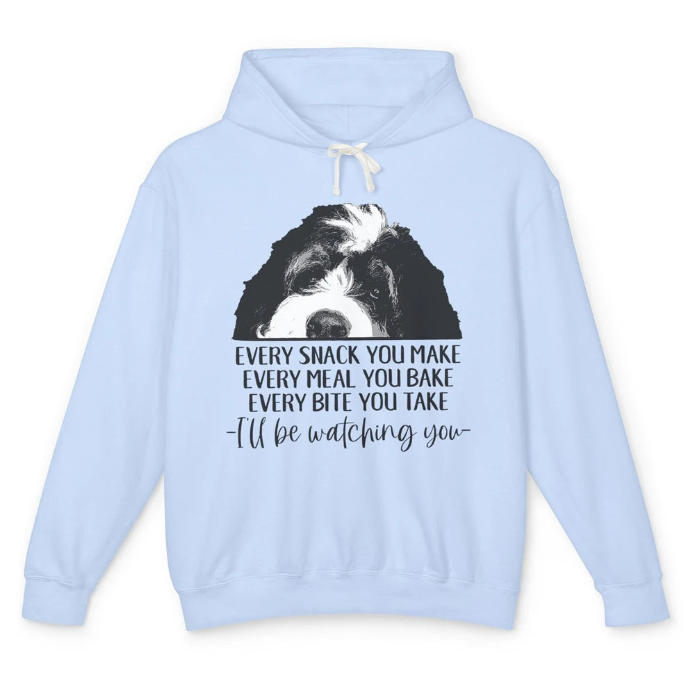 Bernedoodle I'll Be Watching You Bernedoodle Dog Lovers Gift Unisex Lightweight Hoodie