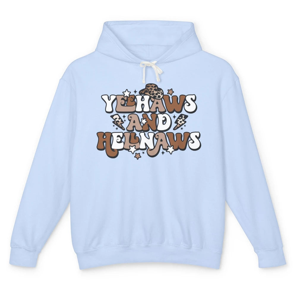 Leopard Yeehaws & Hellnaw Western Country Cowgirl Cowboy Hat Unisex Lightweight Hoodie