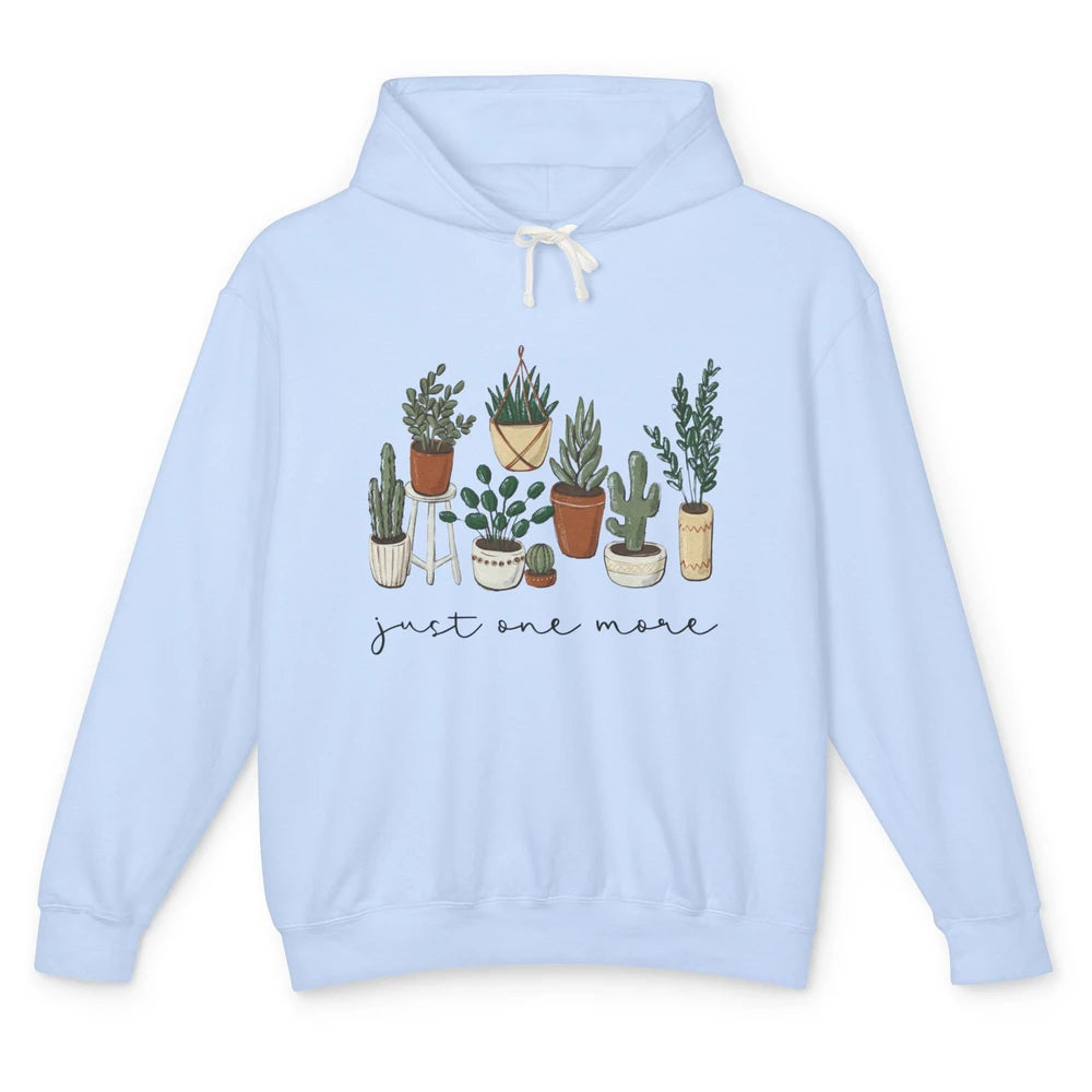 Just One More Retro Plants Botanical Gardening Lovers Gift Unisex Lightweight Hoodie