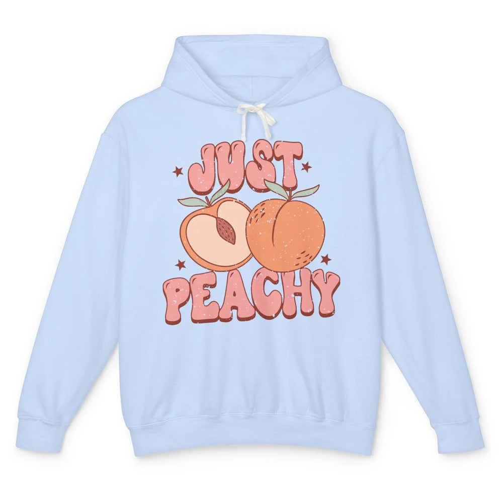 Just Peachy Vintage Peach Summer Fruits Peach Lovers Gift Unisex Lightweight Hoodie