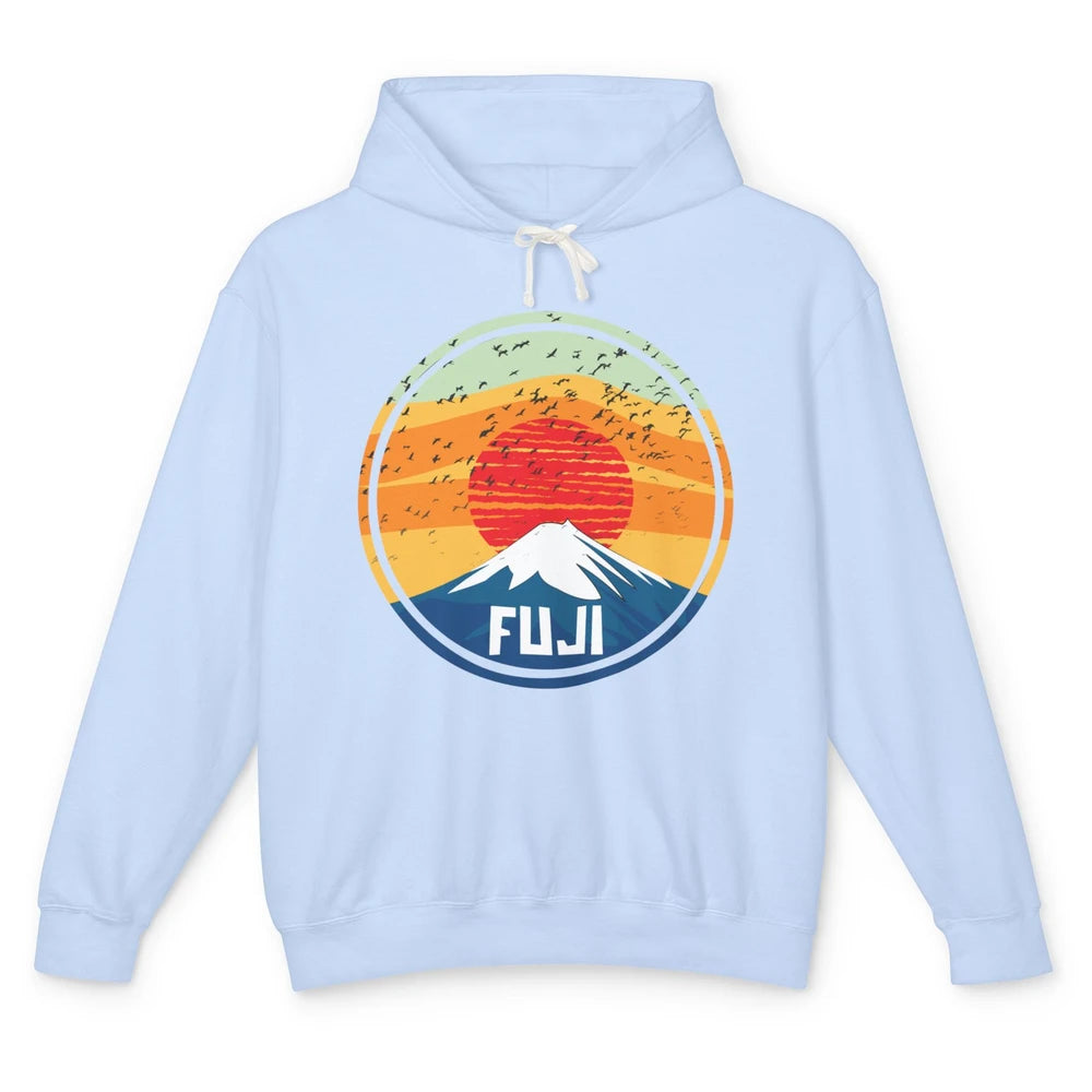 Vintage Sunset Mount Fuji The Highest Mountain In Japan Unisex Lightweight Hoodie