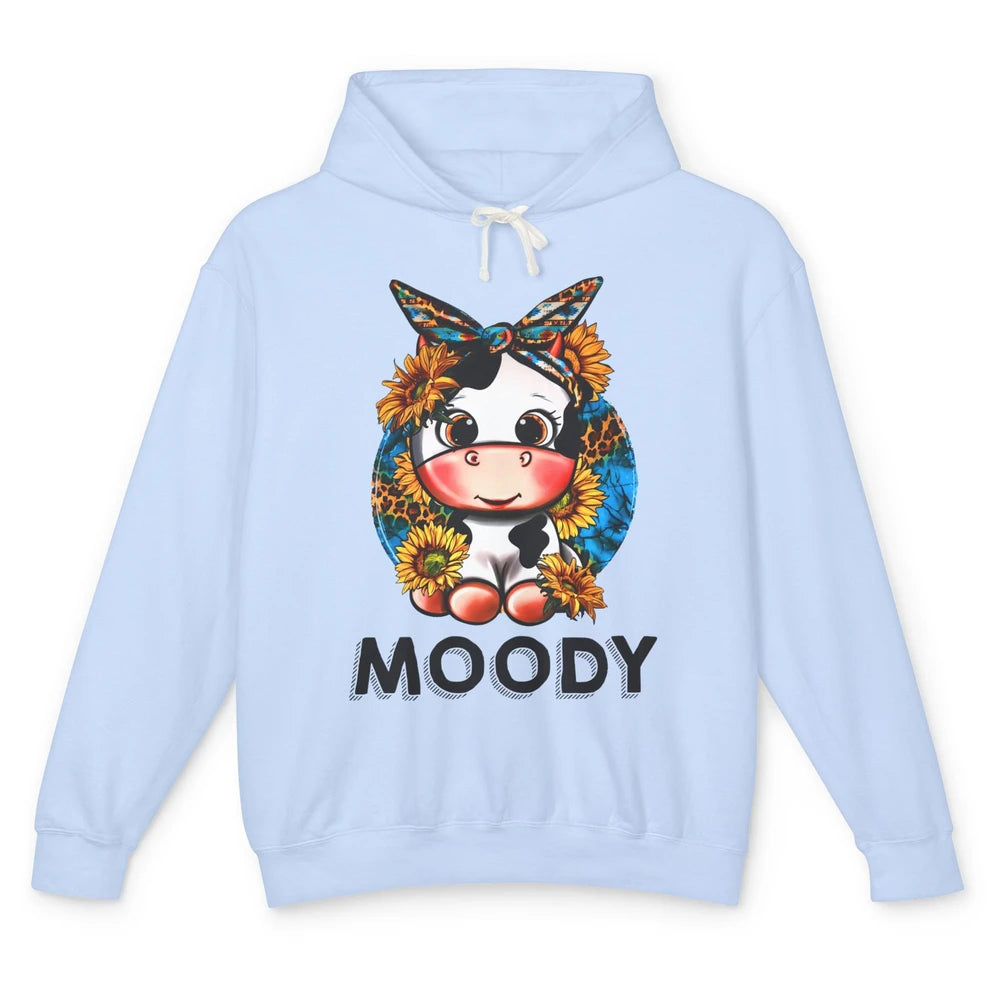 Sunflower Baby Cow Moody Highland Cow Heifer Western Cattle Unisex Lightweight Hoodie