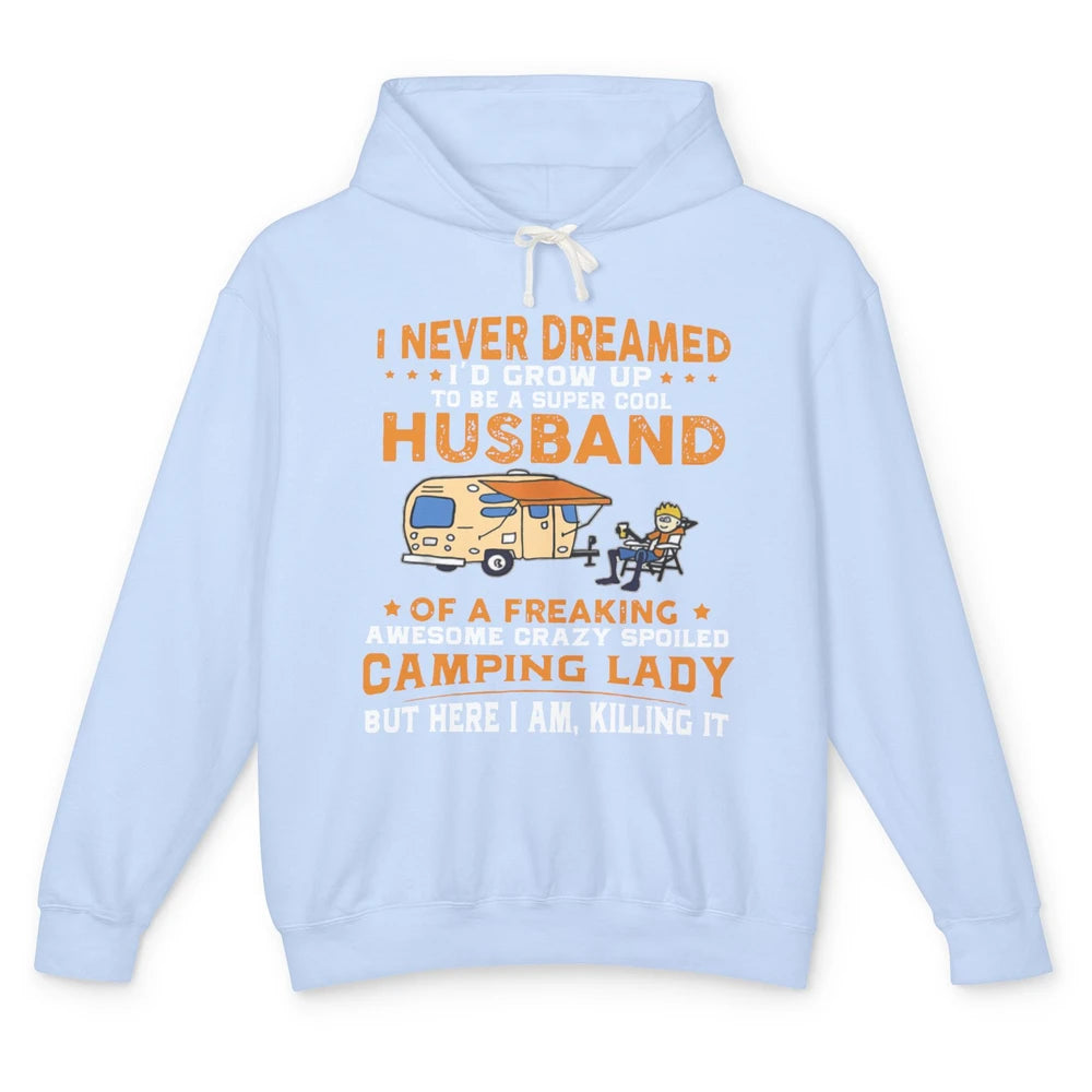 Cool Husband of An Awesome Camping Lady Happy Campers Unisex Lightweight Hoodie