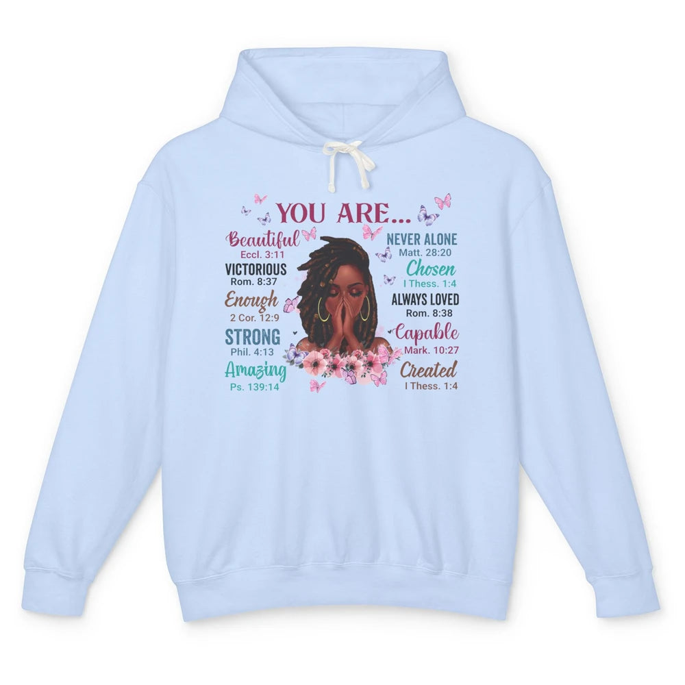 Black Girl God Says I Am Afro Woman Christian Religious Gift Unisex Lightweight Hoodie