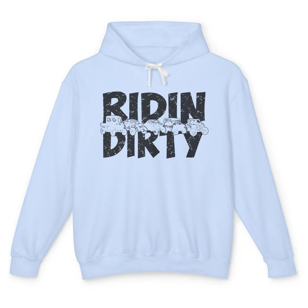 Retro UTV SXS Rider Riding Dirty ATV Offroad Riding SXS Life Unisex Lightweight Hoodie