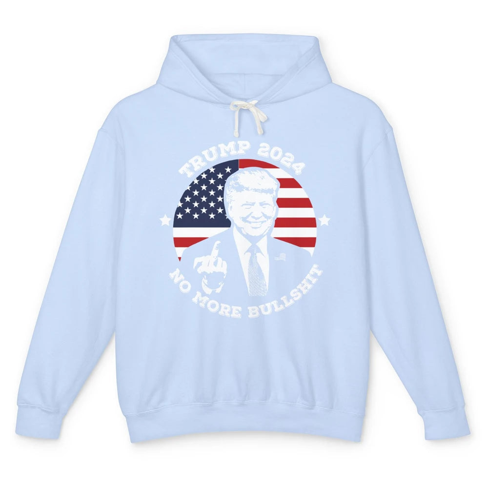 Retro US Flag Trump 2024 No More President Trump Return 2024 Unisex Lightweight Hoodie