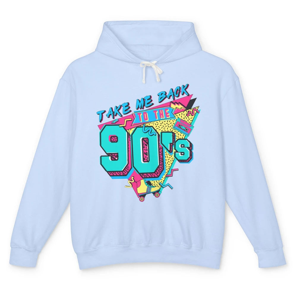 Vintage Take Me Back To The 90s Cassette Retro Rainbow Child Unisex Lightweight Hoodie