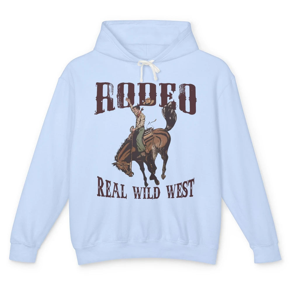 Retro Cowboy Hold Your Horses Real Wild West Country Cowgirl Unisex Lightweight Hoodie