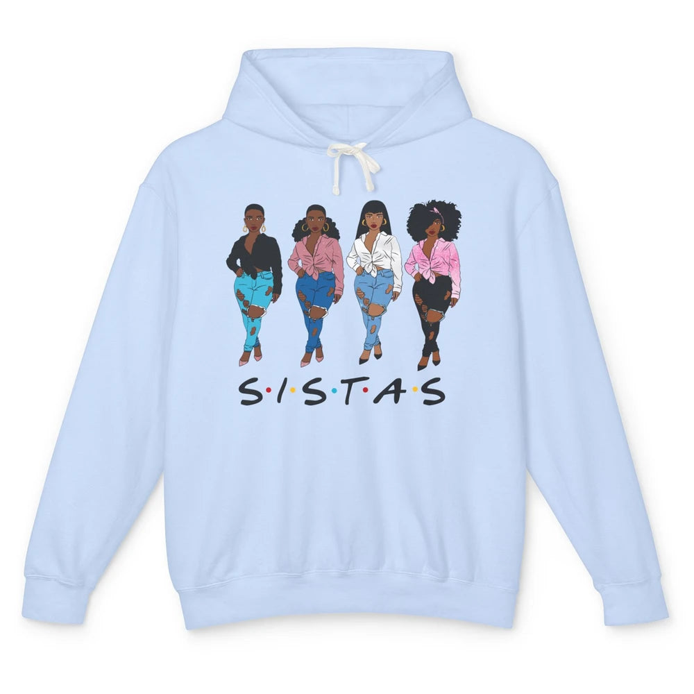 Sistas Awesome Afro African Black Women Melanin Sisters Gift Unisex Lightweight Hoodie