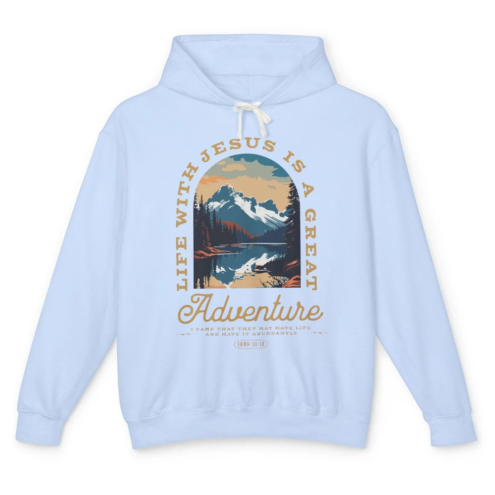 Christian Life With Jesus Is Great Adventure Bible Religious Unisex Lightweight Hoodie