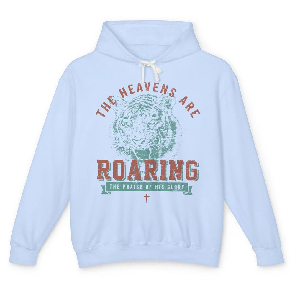 Lion Lightning Bolt Heavens Are Roaring Christian Catholic Unisex Lightweight Hoodie