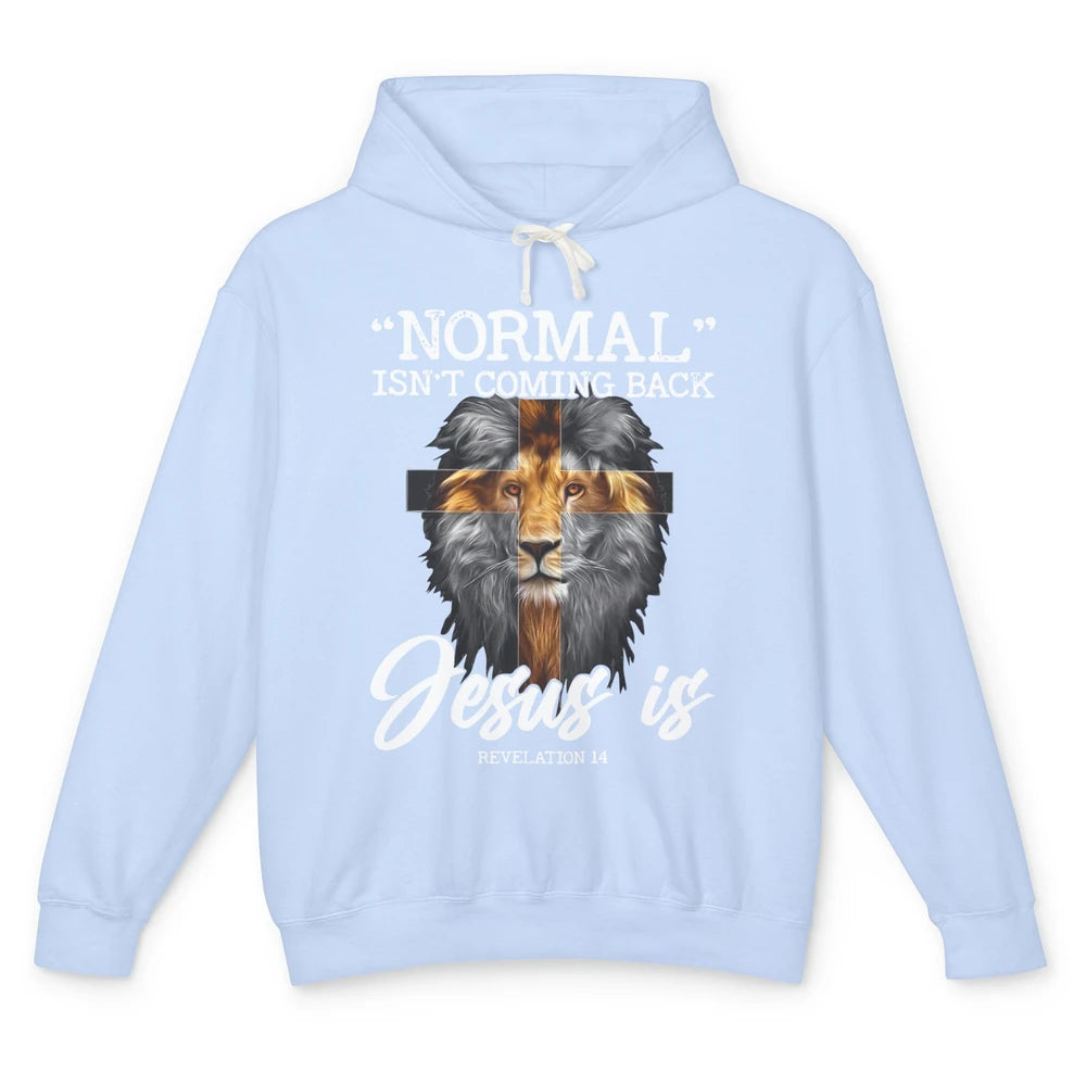 Lion Normal Not Coming Back Jesus Is Religion God Christian Unisex Lightweight Hoodie