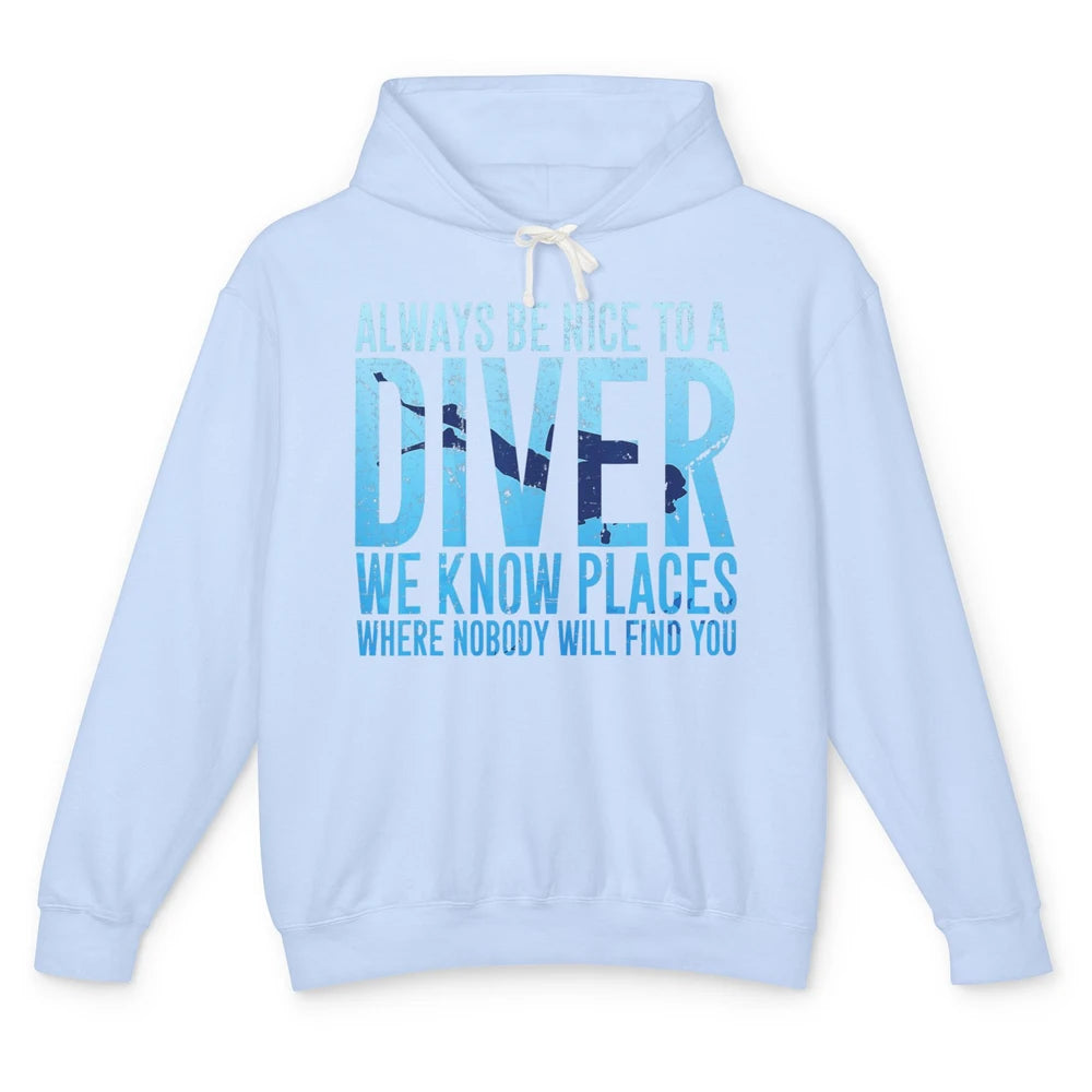 Scuba Diving Funny Saying Nice To Scuba Divers Retro Ocean Unisex Lightweight Hoodie