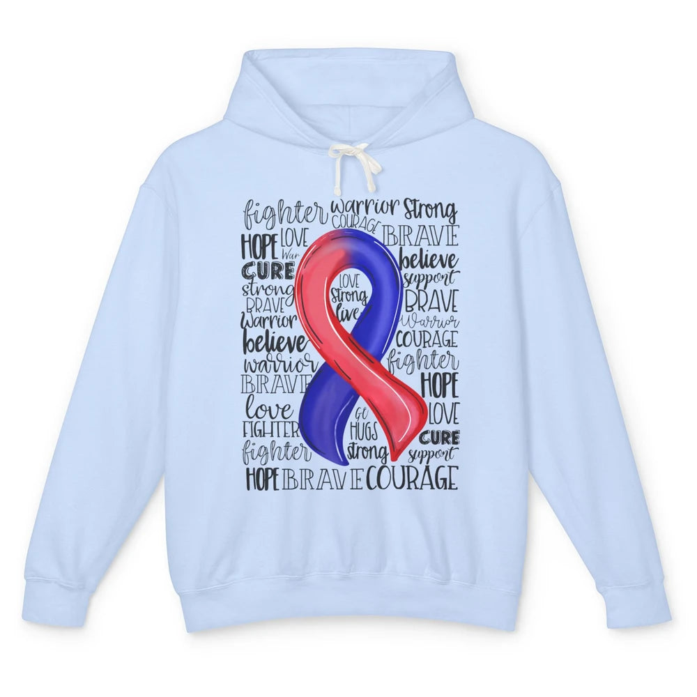 CHD Congenital Heart Disease Awareness Red And Blue Ribbon Unisex Lightweight Hoodie