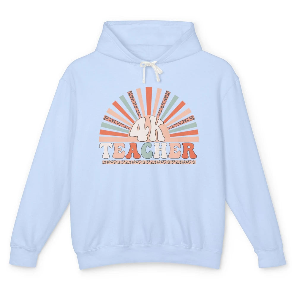 Retro 4k Teacher Kindergarten Back to School Pre-K Teacher Unisex Lightweight Hoodie