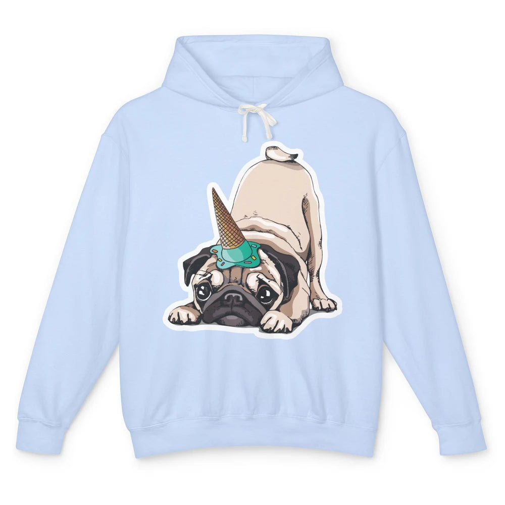 Puppy Pugs Funny Unicorn Pug Dog Lovers Gift Cute Pug Dog Unisex Lightweight Hoodie