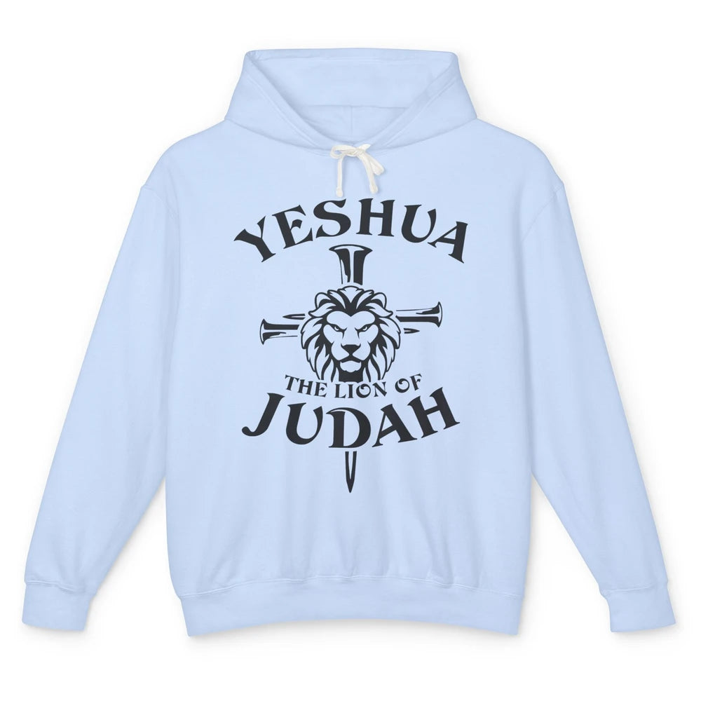 Yeshua Jesus Cross Lion Of Judah Christian Faith Religious Unisex Lightweight Hoodie