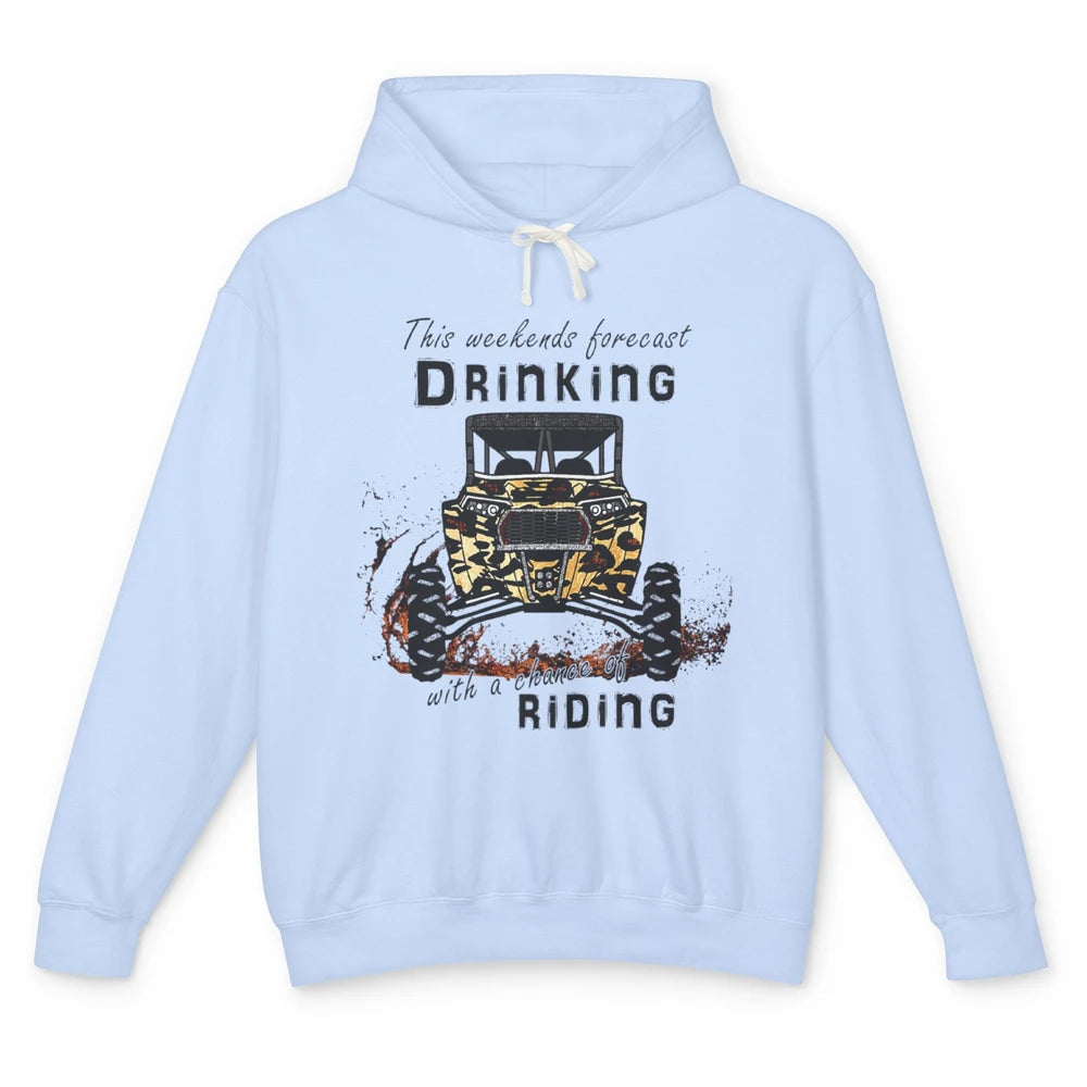 Leopard UTV Weekend Forecast Drinking Offroad Riding SXS Mud Unisex Lightweight Hoodie