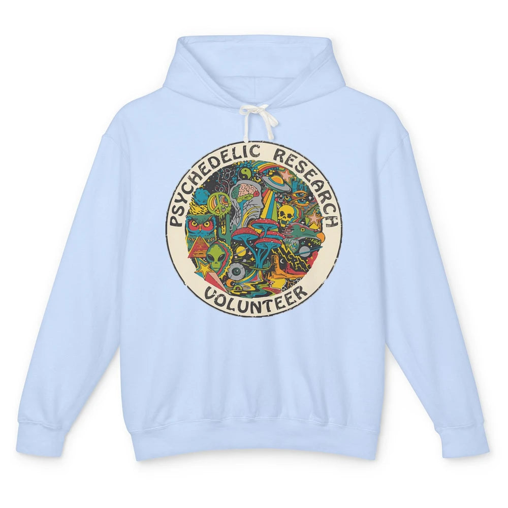 Retro Design Research Volunteer Psychedelic Mushroom Vintage Unisex Lightweight Hoodie