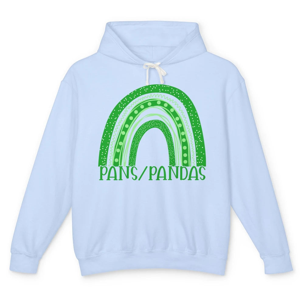 PANS/PANDAS Awareness Floral Green Ribbon Rainbow Pans Unisex Lightweight Hoodie