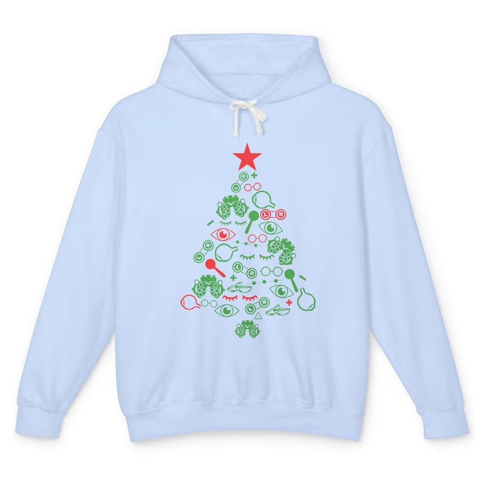 Funny Optometrist Symbols Christmas Tree Optician Optometry Unisex Lightweight Hoodie