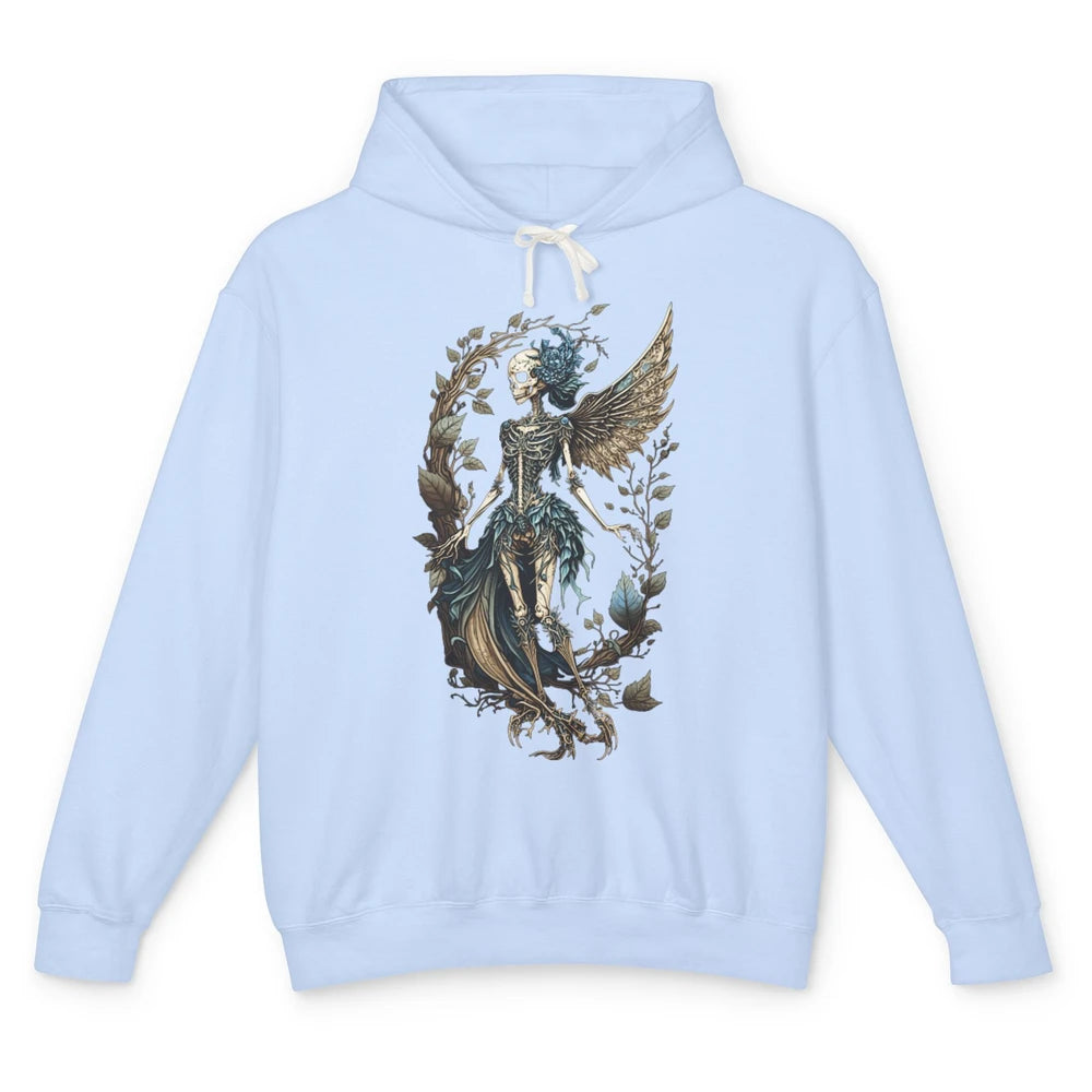 Crescent Fairy Skeleton Witchy Gothic Grunge Halloween Skull Unisex Lightweight Hoodie