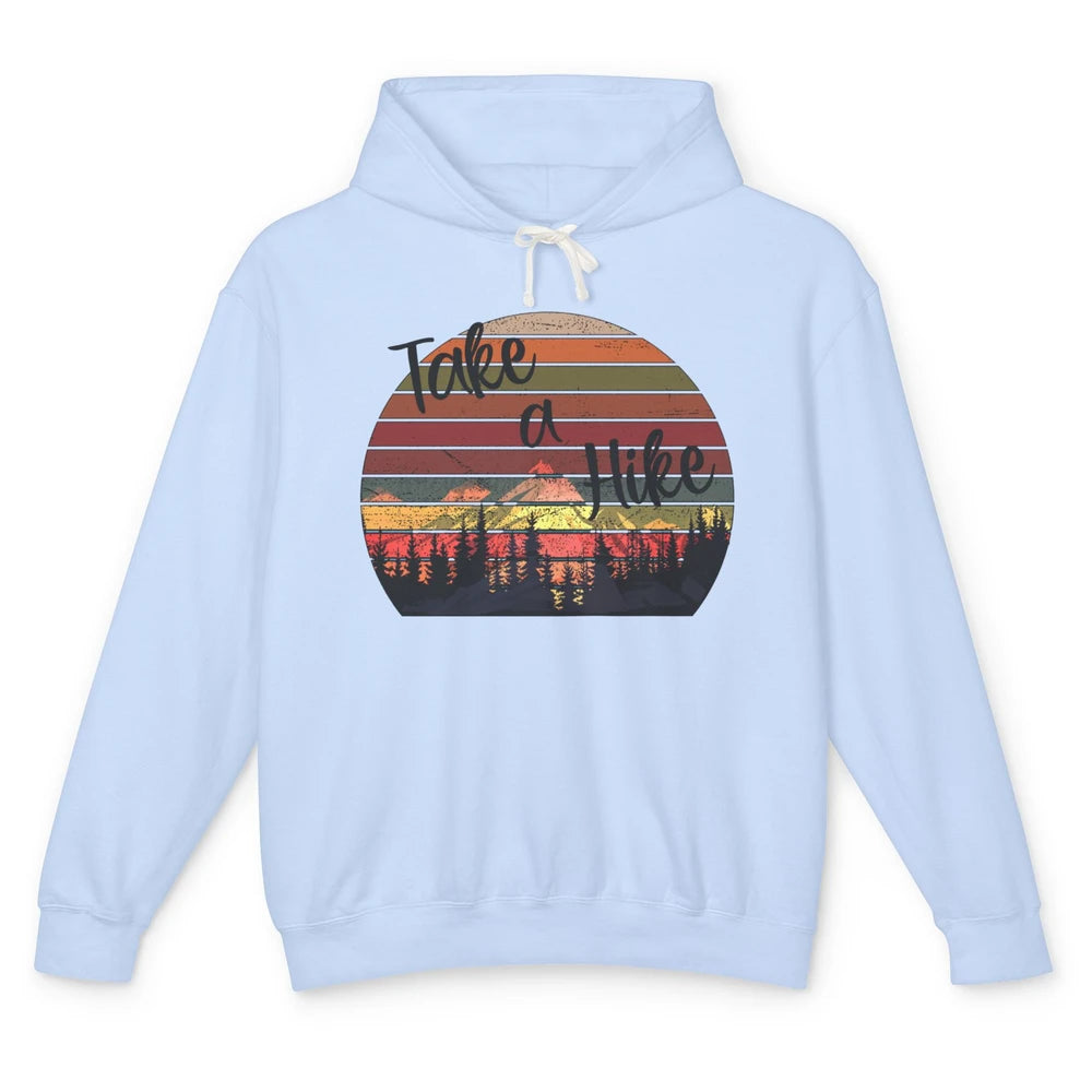 Vintage Take A Hike Sunset Hiker Hiking Camping Lover Gift Unisex Lightweight Hoodie