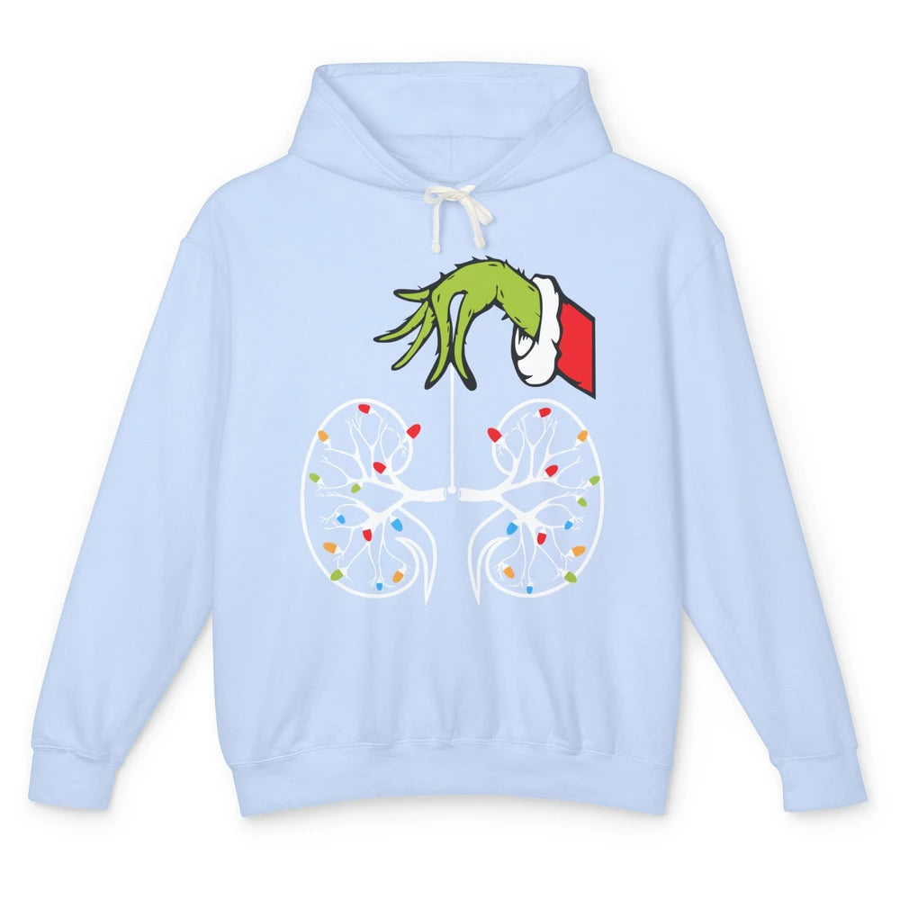 Kidney Christmas Lights Xmas Dialysis Nephrology Nurse Gift Unisex Lightweight Hoodie