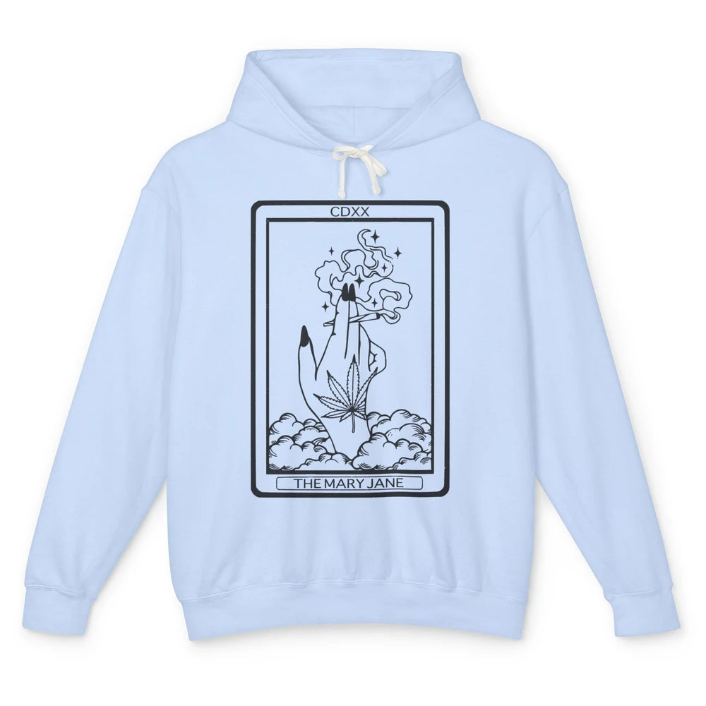 Vintage Weed Mary Jane Tarot Card Weed Smoker Smoking Lady Unisex Lightweight Hoodie