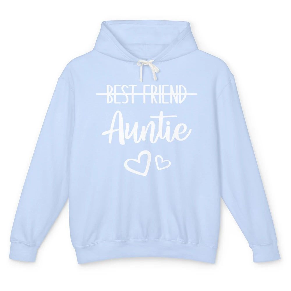 Promoted From Bestie To Auntie Pregnancy Reveal Bestfriend Unisex Lightweight Hoodie