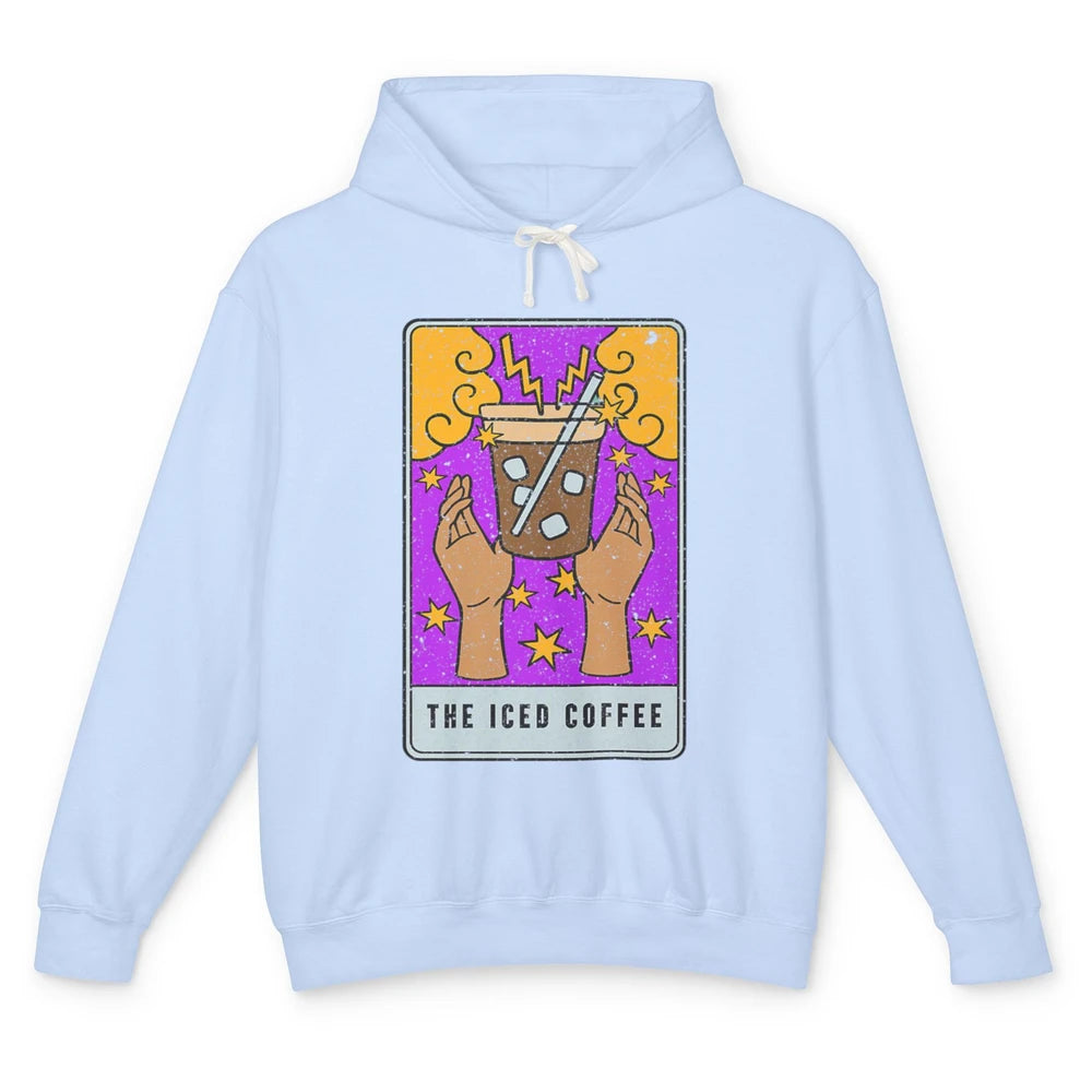 The Iced Coffee Witch Latte Tarot Card Mystical Halloween Unisex Lightweight Hoodie