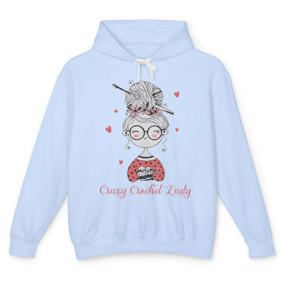 Cute Crocheting Crazy Crochet Lady Yarning Knitting Women Unisex Lightweight Hoodie