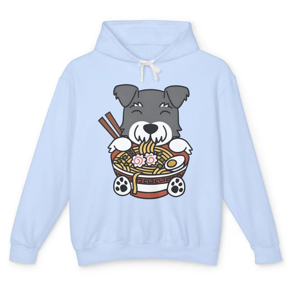 Funny Schnauzer Dog Ramen Noodle Bowl Japanese Kawaii Unisex Lightweight Hoodie