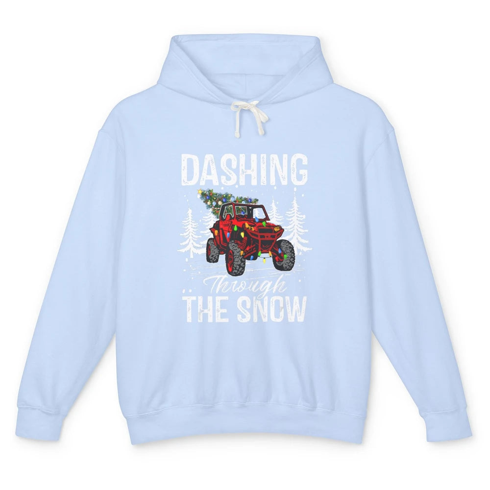 Side By Side Christmas UTV Riding Dirty SXS Rider Offroad Unisex Lightweight Hoodie