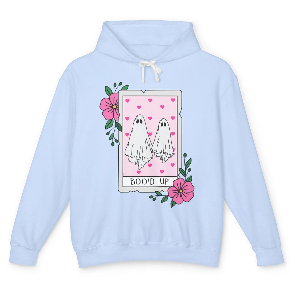 Floral Bood Up Tarot Card Valentines Day Spooky Ghost Couple Unisex Lightweight Hoodie