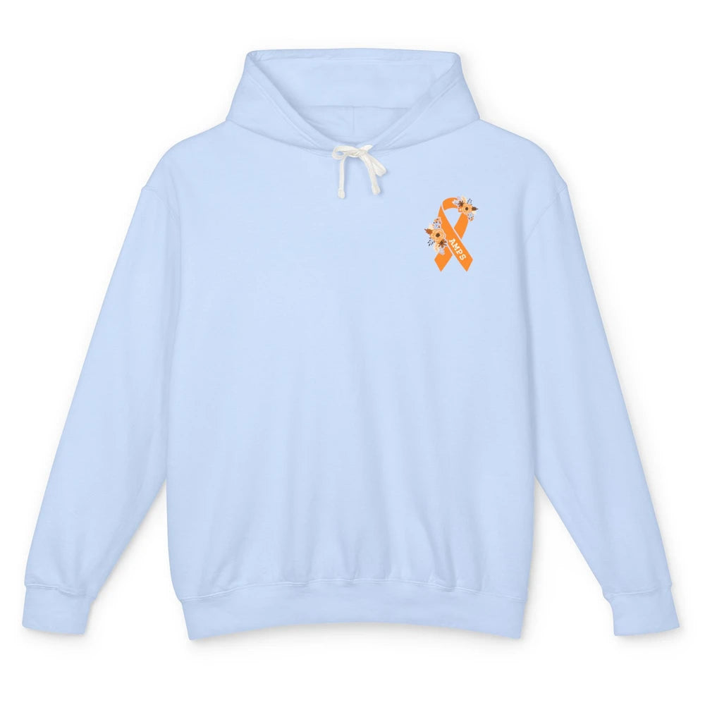 Amplified Musculoskeletal Pain Syndrome AMPS Orange Ribbon Unisex Lightweight Hoodie