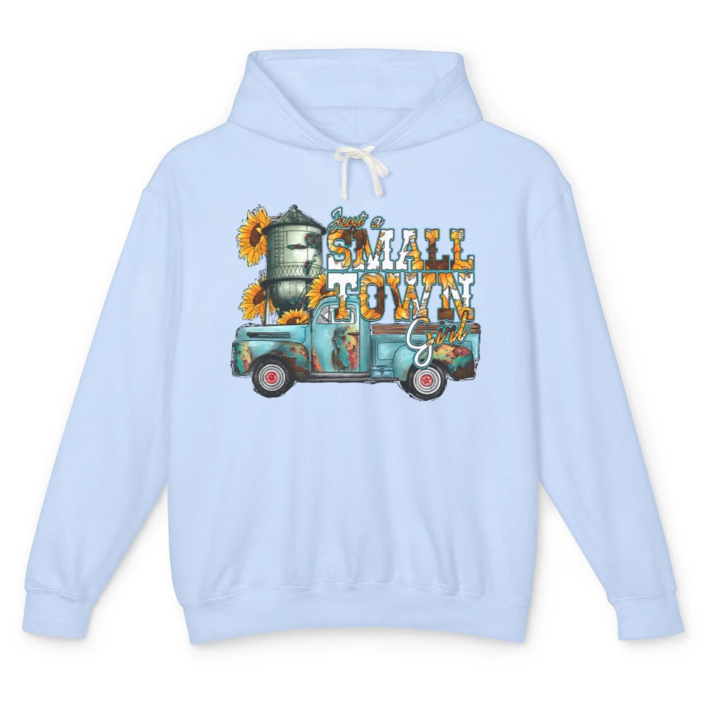 Leopard Sunflower Truck Just Small Town Girl Western Cowgirl Unisex Lightweight Hoodie