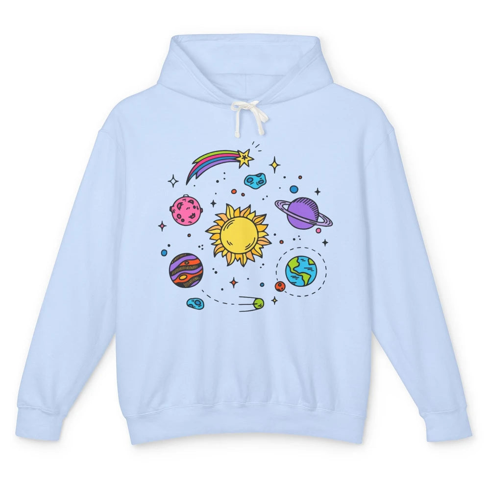 Solar System Space Galaxy Outer Space Astrology Astronauts Unisex Lightweight Hoodie