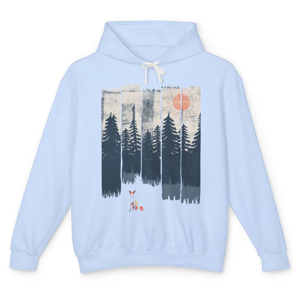 A Fox In The Wild Nature Sunset Wildlife In The Wilderness Unisex Lightweight Hoodie