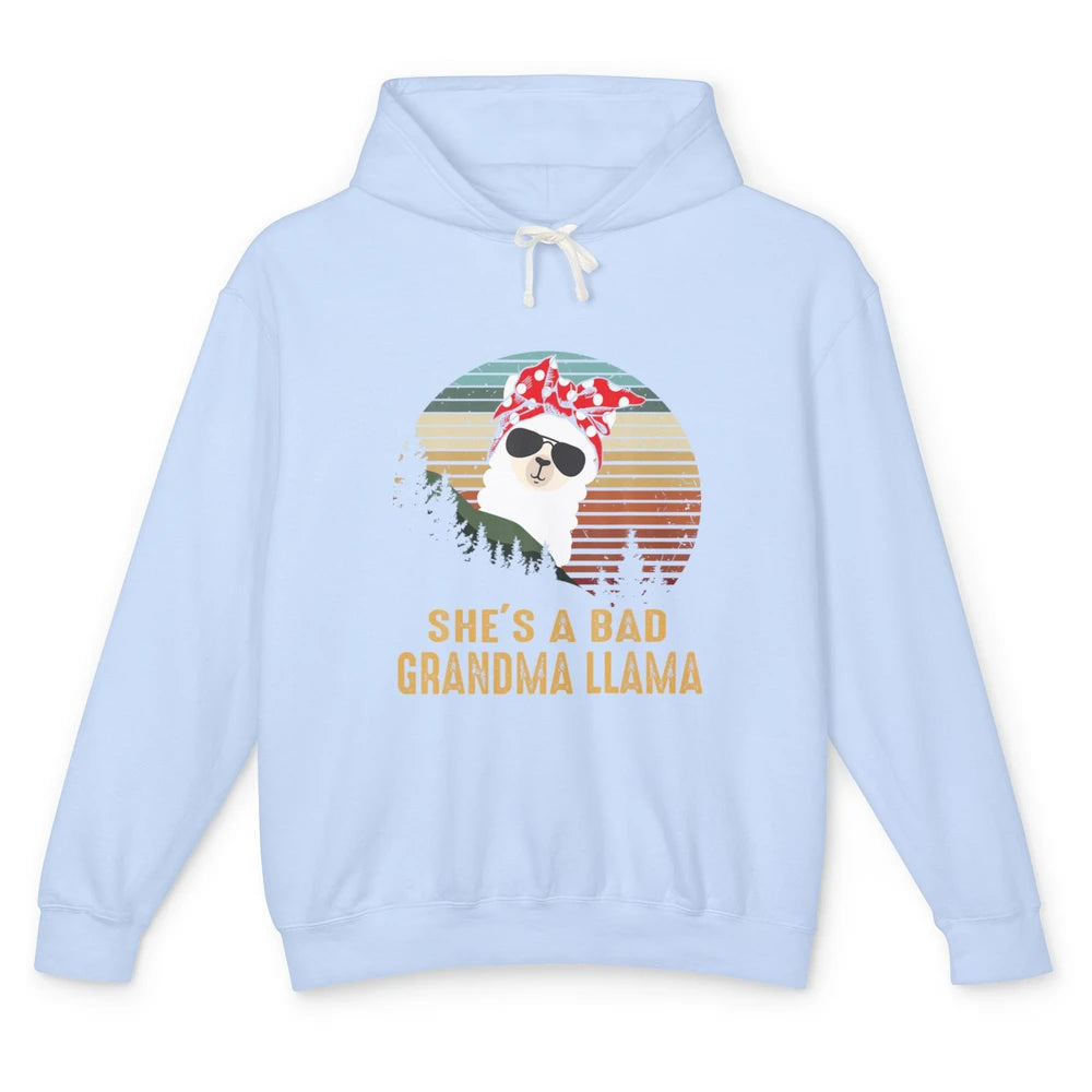 Funny Bad Grandma Llama Funny Farm Animal Alpaca Mothers Day Unisex Lightweight Hoodie