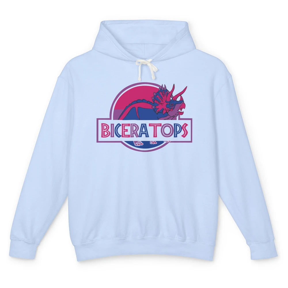 Biceratops Bisexual Ceratops Dinosaur LGBT Pride Month Unisex Lightweight Hoodie