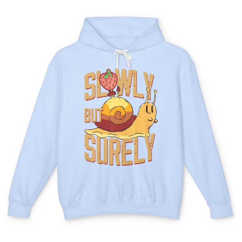 Funny Slow But Sure Snail Retro Slug Animal Sarcastic Animal Unisex Lightweight Hoodie