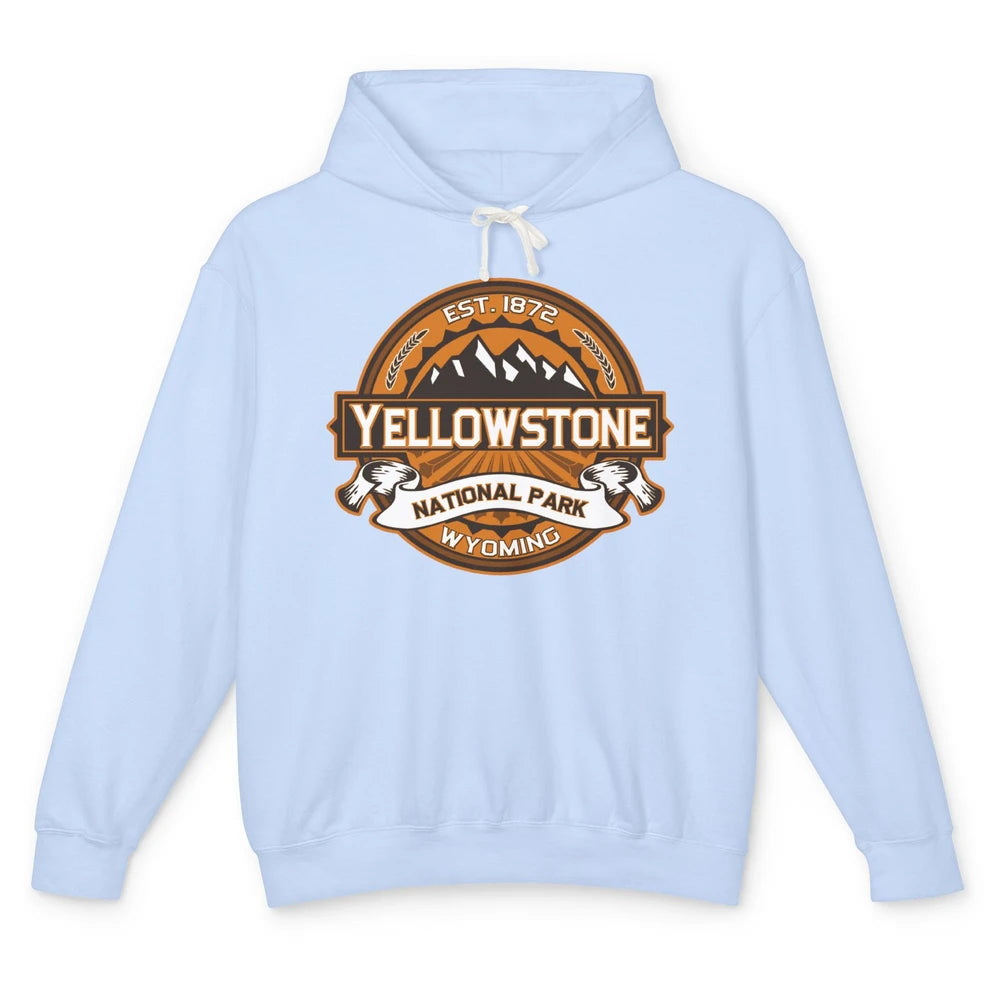 Yellowstone National Park Wyoming Golden Mountains Vintage Unisex Lightweight Hoodie